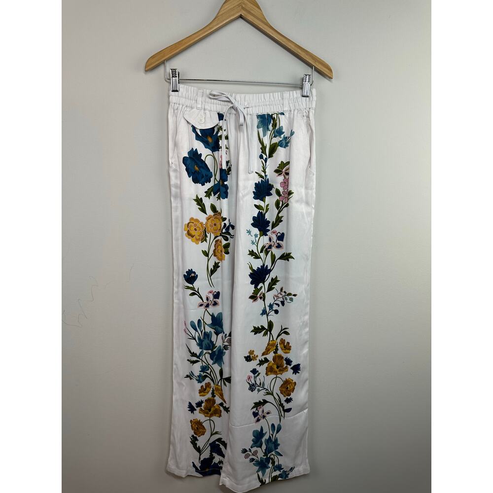 Anthropologie Floral Print Pull-On Wide Leg Drawstring Pants Size XS NWT - Picture 5 of 15